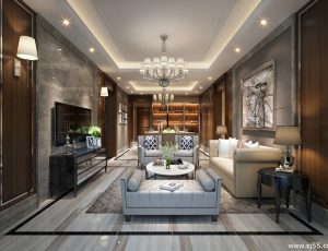 300-客厅模型/客餐厅/会客厅/起居室/3D模型