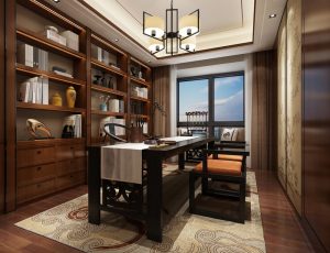 67-书房模型/读书房效果图/3D模型/无水印模型/书房3D模型