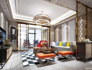 539-客厅模型/客餐厅/会客厅/起居室/3D模型