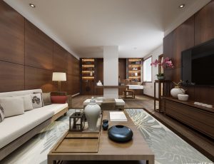 60-书房模型/读书房效果图/3D模型/无水印模型/书房3D模型