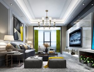 385-客厅模型/客餐厅/会客厅/起居室/3D模型