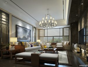 82-客厅模型/客餐厅/会客厅/起居室/3D模型