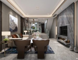 470-客厅模型/客餐厅/会客厅/起居室/3D模型