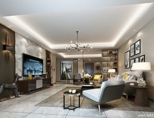 529-客厅模型/客餐厅/会客厅/起居室/3D模型