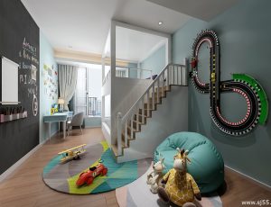 52-儿童房模型/儿童房效果图/3D模型/无水印模型/小孩房3D模型