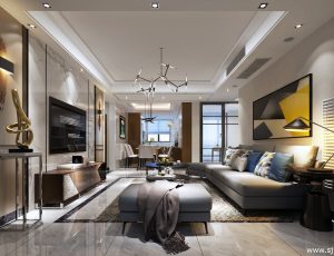 526-客厅模型/客餐厅/会客厅/起居室/3D模型