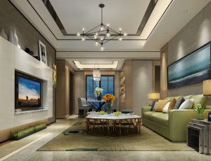 501-客厅模型/客餐厅/会客厅/起居室/3D模型