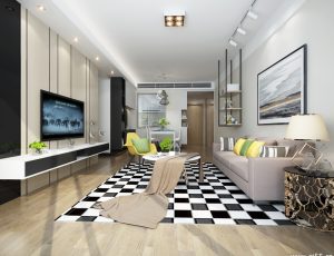 201-客厅模型/客餐厅/会客厅/起居室/3D模型