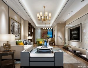 280-客厅模型/客餐厅/会客厅/起居室/3D模型