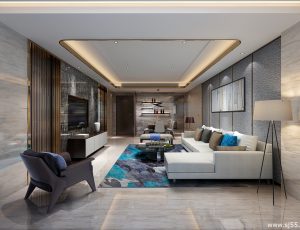 65-客厅模型/客餐厅/会客厅/起居室/3D模型