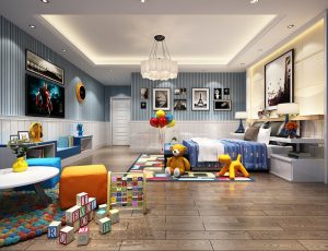 42-儿童房模型/儿童房效果图/3D模型/无水印模型/小孩房3D模型