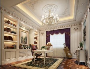 32-书房模型/读书房效果图/3D模型/无水印模型/书房3D模型