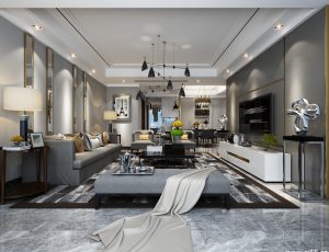 185-客厅模型/客餐厅/会客厅/起居室/3D模型