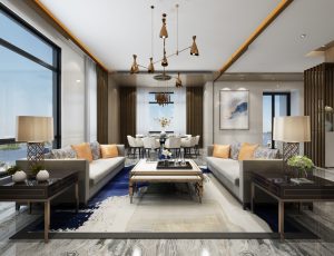 197-客厅模型/客餐厅/会客厅/起居室/3D模型