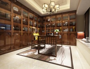 66-书房模型/读书房效果图/3D模型/无水印模型/书房3D模型