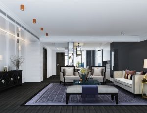 249-客厅模型/客餐厅/会客厅/起居室/3D模型