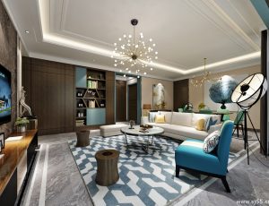 481-客厅模型/客餐厅/会客厅/起居室/3D模型