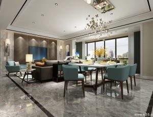 480-客厅模型/客餐厅/会客厅/起居室/3D模型