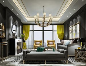 77-客厅模型/客餐厅/会客厅/起居室/3D模型