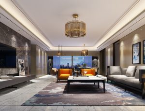 492-客厅模型/客餐厅/会客厅/起居室/3D模型