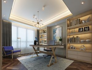 10-书房模型/读书房效果图/3D模型/无水印模型/书房3D模型