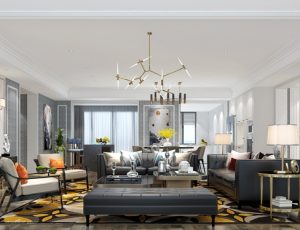 459-客厅模型/客餐厅/会客厅/起居室/3D模型