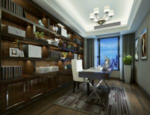 29-书房模型/读书房效果图/3D模型/无水印模型/书房3D模型