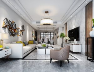 393-客厅模型/客餐厅/会客厅/起居室/3D模型