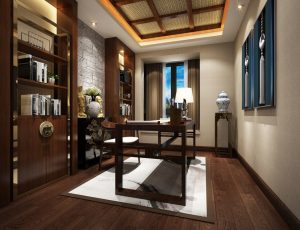 72-书房模型/读书房效果图/3D模型/无水印模型/书房3D模型