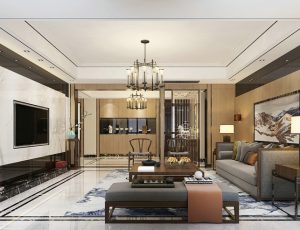 552-客厅模型/客餐厅/会客厅/起居室/3D模型