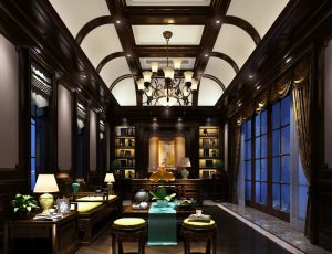 91-书房模型/读书房效果图/3D模型/无水印模型/书房3D模型