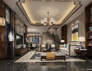 450-客厅模型/客餐厅/会客厅/起居室/3D模型