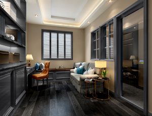 90-书房模型/读书房效果图/3D模型/无水印模型/书房3D模型