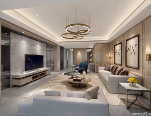 167-客厅模型/客餐厅/会客厅/起居室/3D模型