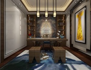 62-书房模型/读书房效果图/3D模型/无水印模型/书房3D模型