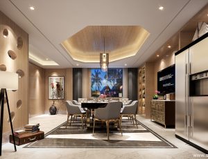 343-客厅模型/客餐厅/会客厅/起居室/3D模型