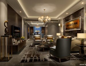 515-客厅模型/客餐厅/会客厅/起居室/3D模型