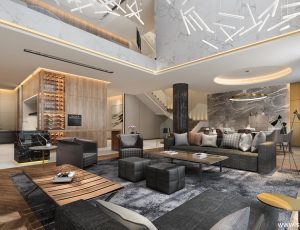 466-客厅模型/客餐厅/会客厅/起居室/3D模型