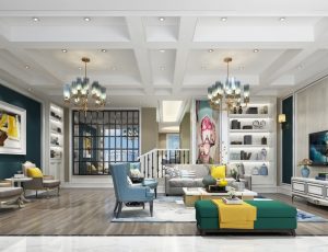 190-客厅模型/客餐厅/会客厅/起居室/3D模型