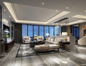 508-客厅模型/客餐厅/会客厅/起居室/3D模型