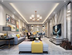 346-客厅模型/客餐厅/会客厅/起居室/3D模型