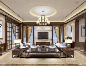 615-客厅模型/客餐厅/会客厅/起居室/3D模型