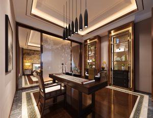 53-书房模型/读书房效果图/3D模型/无水印模型/书房3D模型