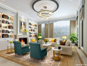 407-客厅模型/客餐厅/会客厅/起居室/3D模型