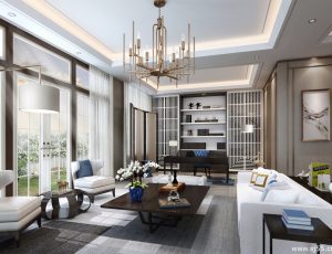 582-客厅模型/客餐厅/会客厅/起居室/3D模型