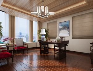 51-书房模型/读书房效果图/3D模型/无水印模型/书房3D模型