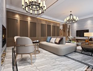 428-客厅模型/客餐厅/会客厅/起居室/3D模型