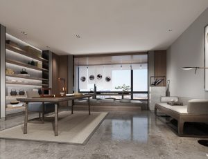 03-书房模型/读书房效果图/3D模型/无水印模型/书房3D模型