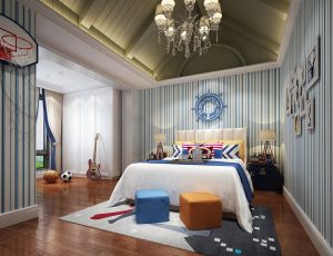 36-儿童房模型/儿童房效果图/3D模型/无水印模型/小孩房3D模型