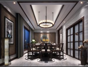 26-餐厅模型/中餐厅/西餐厅/餐吧台/3D模型